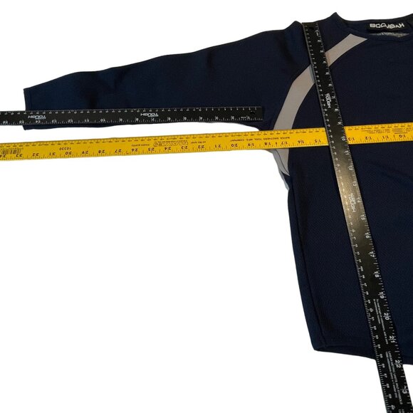 Boombah Bomber Kids Long Sleeve Navy & Gray Shirt - Youth Medium Sport - Picture 8 of 12